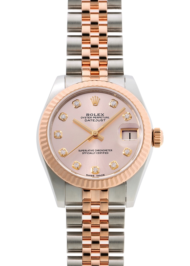 ロレックス - オイスター パーペチュアル デイトジャスト | ROLEX | 178271G | PG&SS ピンク文字盤 自動巻き ブレスレット | 中古