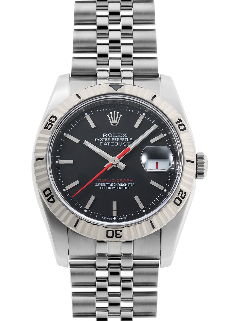 ロレックス - オイスター パーペチュアル デイトジャスト ターノグラフ | ROLEX | 116264 | WG&SS 黒文字盤 自動巻き ブレスレット | 中古
