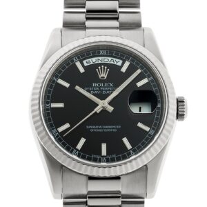 ロレックス - オイスター パーペチュアル デイデイト | ROLEX | 118239 | WG 黒文字盤 自動巻き ブレスレット | 中古