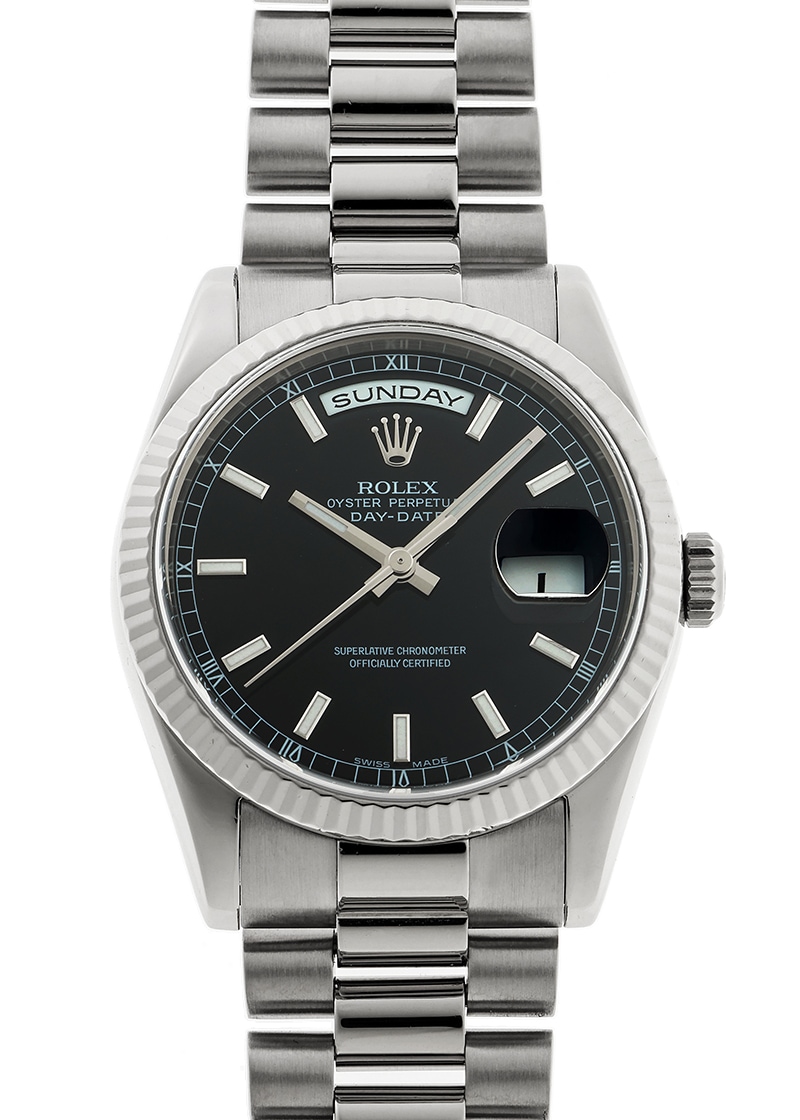 ロレックス - オイスター パーペチュアル デイデイト | ROLEX | 118239 | WG 黒文字盤 自動巻き ブレスレット | 中古