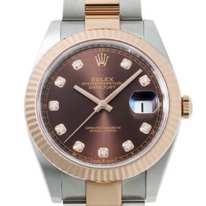 ロレックス - オイスター パーペチュアル デイトジャスト 41 | ROLEX | 126331G | RG&SS ブラウン/10P文字盤 自動巻き ブレスレット | 未使用品