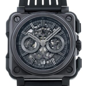 ベル&ロス - BR-X1 ブラックチタニウム ファントム クロノグラフ 250本限定 | BELL&ROSS | BRX1-CE-TI-BLC-PH | CE&TI スケルトン文字盤 自動巻き ラバー | 委託品 | 中古