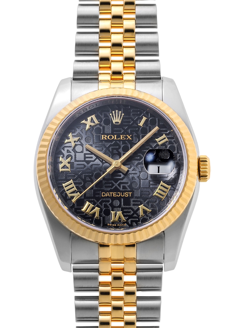 ロレックス - オイスター パーペチュアル デイトジャスト | ROLEX | 116233 | YG&SS ブラックコンピューター文字盤 自動巻き ブレスレット | 中古