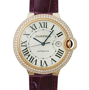 カルティエ - バロンブルー ダイヤモンド | CARTIER | WJBB0031 | LM PG シルバー文字盤 レザー