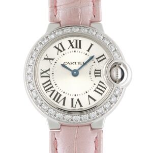 カルティエ - レディース バロンブルー | CARTIER | WE900351 | SM 18KWG シルバー文字盤 クォーツ レザー