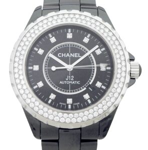 シャネル - J12 | CHANEL | H2014 | 42mm ダイヤモンドベゼル 黒セラミック 黒文字盤/12Pダイヤモンド ブレスレット