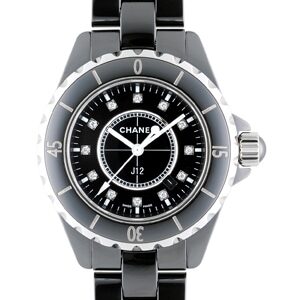 シャネル - レディース J12 | CHANEL | H1625 | 33mm ブラックセラミック ブラック/12Pダイヤモンド クォーツ ブレスレット