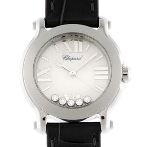 ショパール - レディース ハッピースポーツ マークII ラウンド | CHOPARD | 27/8509-3004 | SS 白シェル文字盤/5Pダイヤモンド クォーツ レザー
