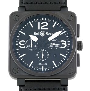 ベル&ロス - ブラックコーティング クロノグラフ | Bell & Ross | BR01-94CFB-CA | 46mm PVD(SS) 黒文字盤 レザー |