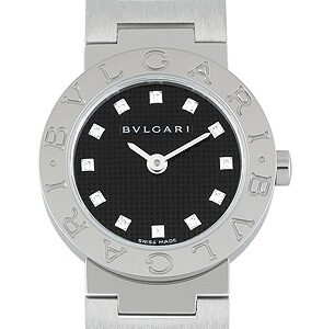 ブルガリ BB23BSS/12 レディース ブルガリブルガリ 23mm SS 黒文字盤/12Pダイヤモンド クォーツ ブレスレット