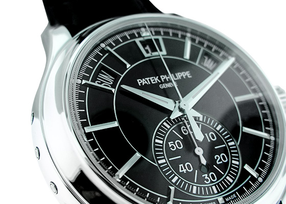 パテックフィリップ - アニュアルカレンダー クロノグラフ | PATEK PHILIPPE | 5905P-010 | PT 黒文字盤 自動巻き レザー | 中古 |