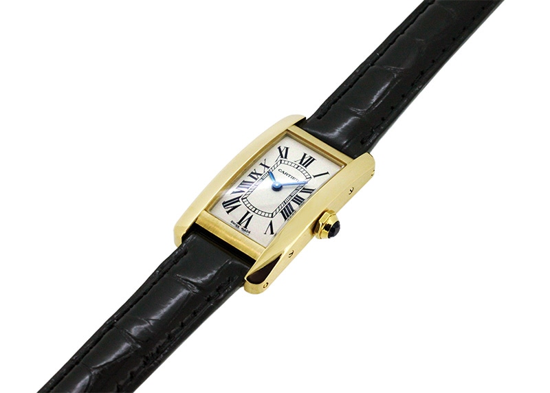 カルティエ - レディース タンクアメリカン | CARTIER | W2601556 | SM YG シルバー文字盤 クォーツ レザー | 中古 |
