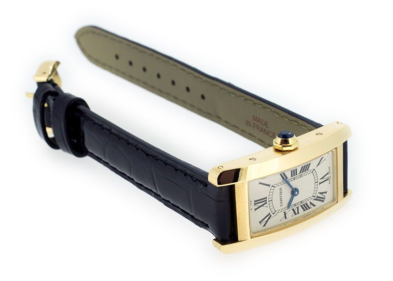 カルティエ - レディース タンクアメリカン | CARTIER | W2601556 | SM YG シルバー文字盤 クォーツ レザー | 中古 |