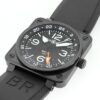 ベル&ロス - GMT 24H | BELL&ROSS | BR01-93 PVD 黒文字盤 自動巻き ラバー | 未使用品 |