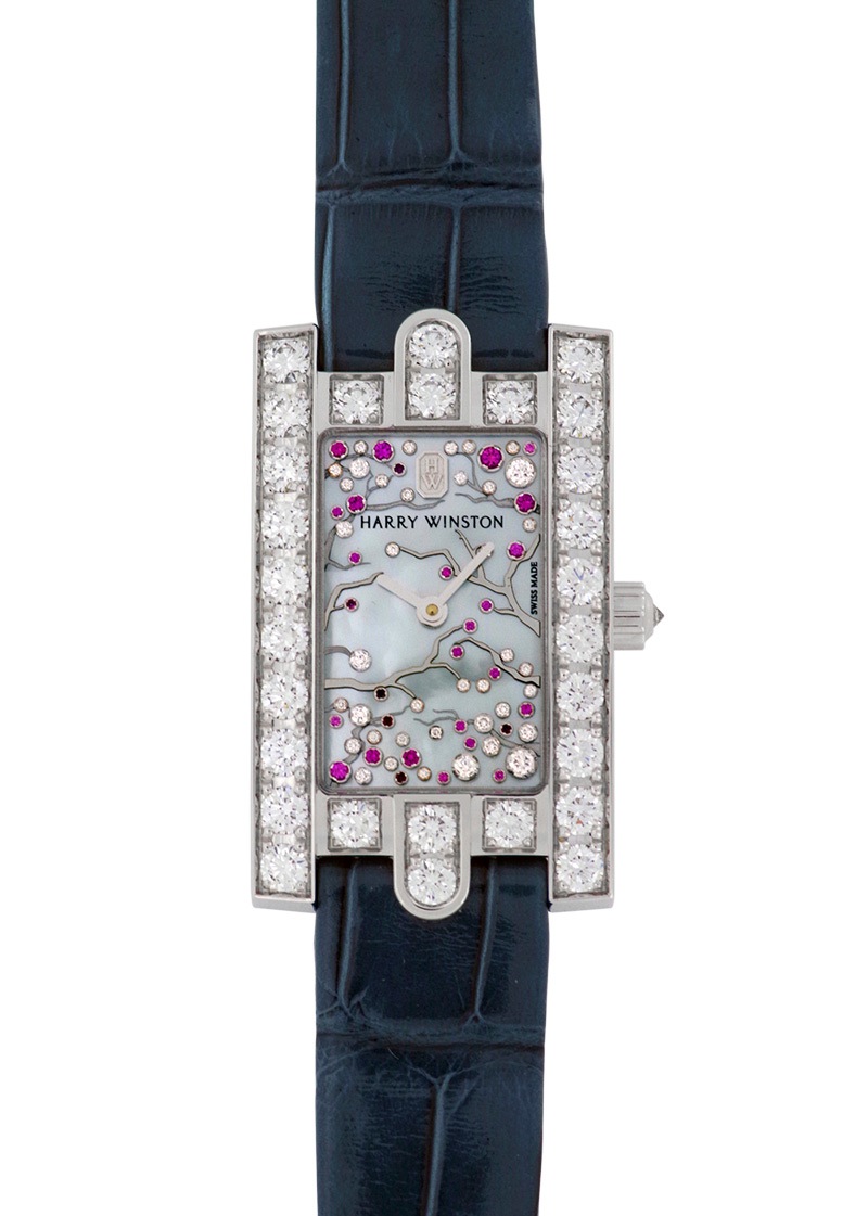 ハリーウィンストン - レディース アヴェニュー クラシック チェリーブロッサム | HARRY WINSTON | AVEQHM21WW286 | WG シェル文字盤 クォーツ レザー |