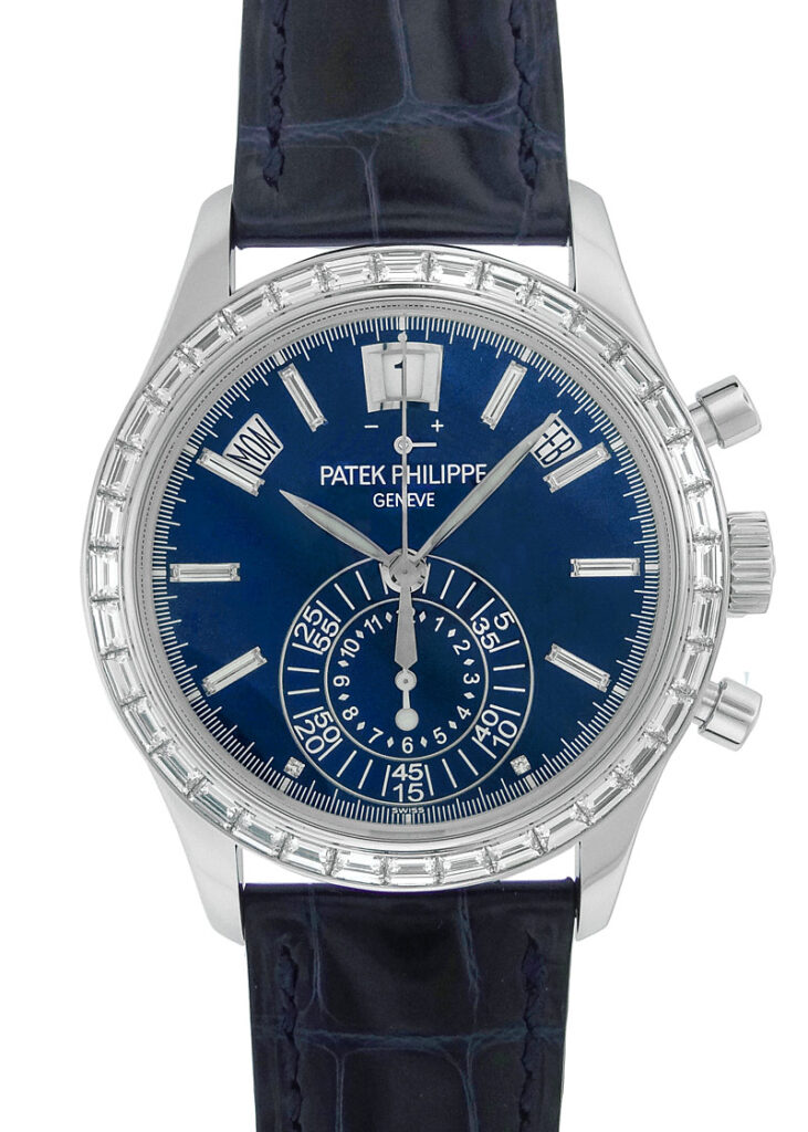 パテックフィリップ - アニュアルカレンダー クロノグラフ | PATEK PHILIPPE | 5961P-001 | PT ブルー文字盤 自動巻き レザー | 中古 |