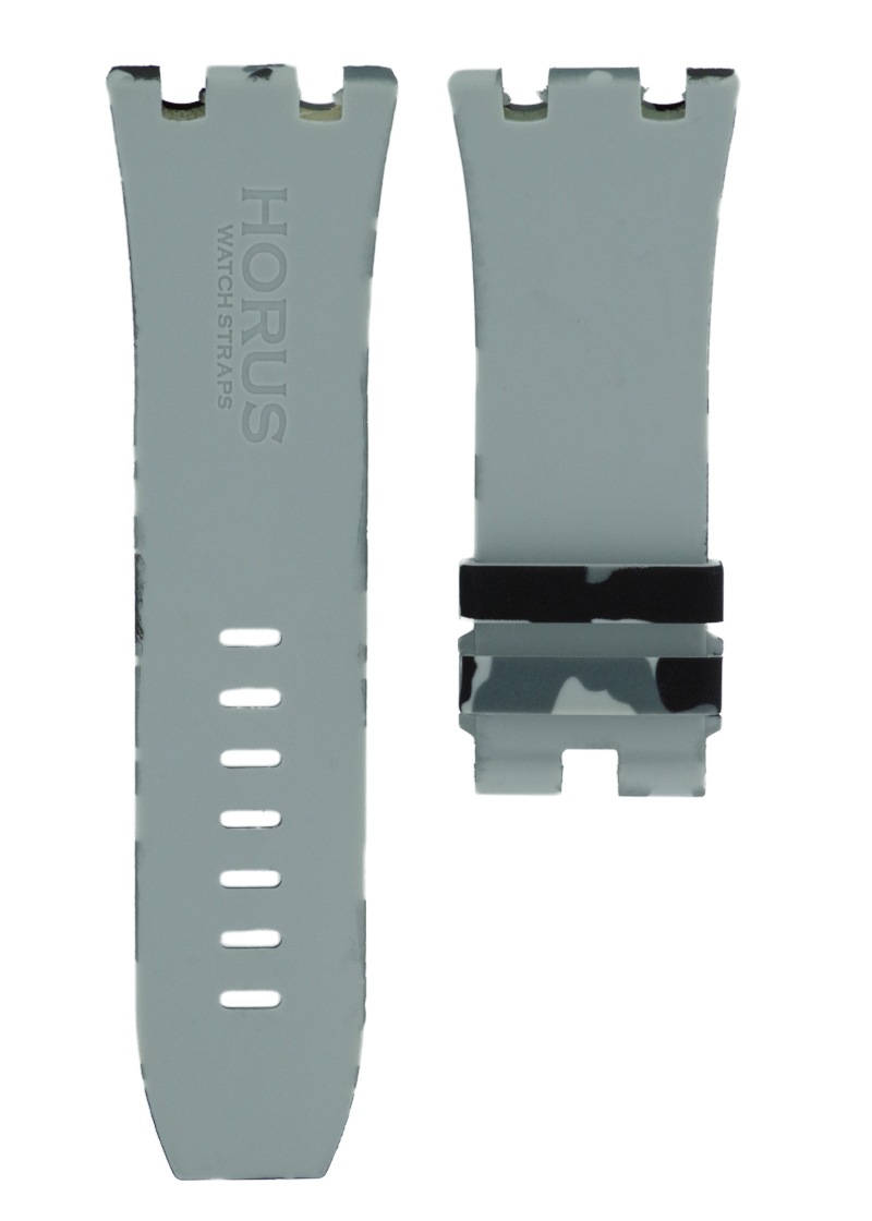 HORUS ラバーストラップ オーデマピゲ ロイヤルオークオフショア 44mm 26400用 ラバー スノーカモフラージュ 30-24mm