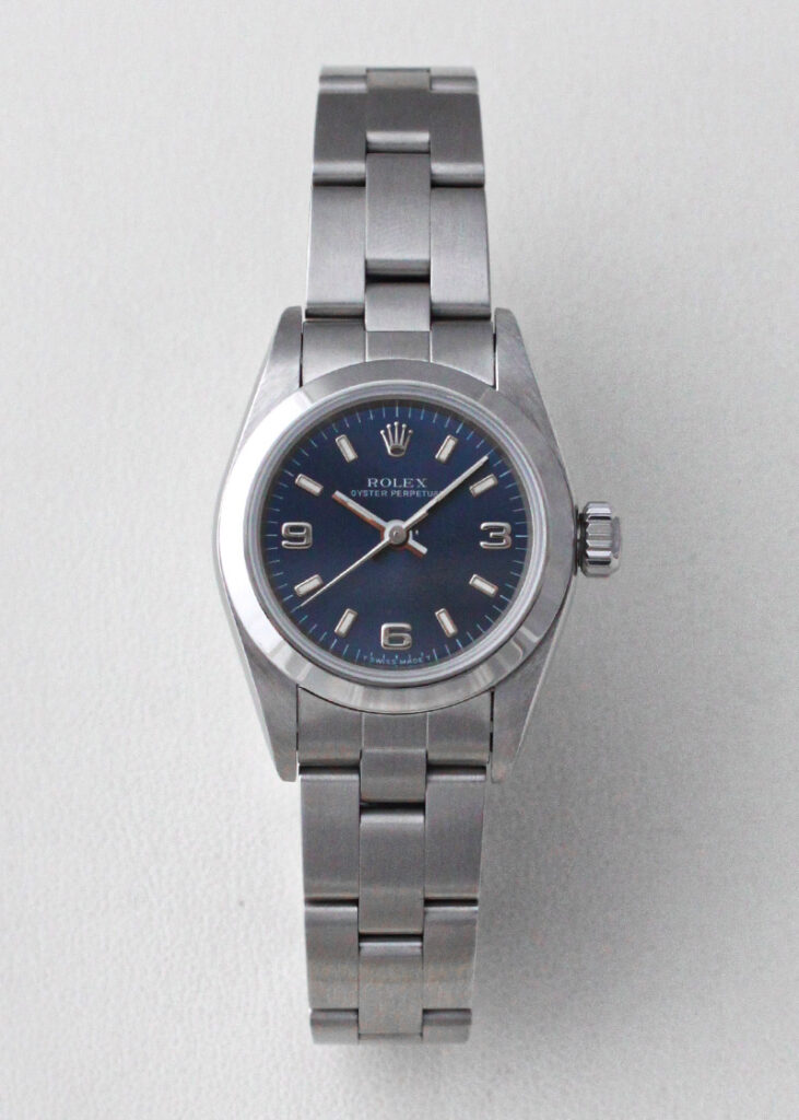 ロレックス - レディース オイスターパーペチュアル | ROLEX | 67180 | レディース オイスターパーペチュアル SS ブルー文字盤 自動巻き ブレスレット | 1997年製 | ヴィンテージ |