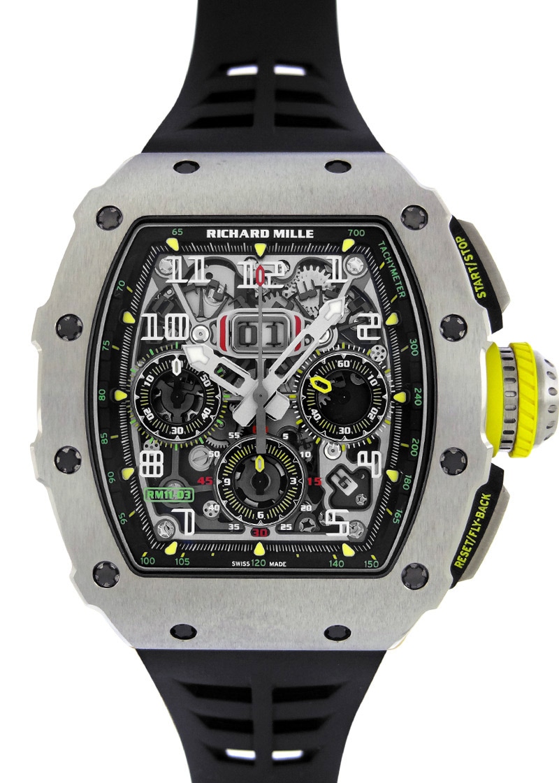リシャールミル - オートマティック フライバック クロノグラフ | RICHARD MILLE | RM11-03 | TI スケルトン文字盤 自動巻き ラバー | 中古 |