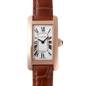 カルティエ - タンクアメリカン | CARTIER | W2607456 | SM RG シルバー文字盤 クォーツ レザー | 中古 |
