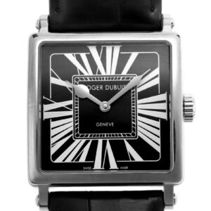 ロジェデュブイ - ゴールデンスクエア | ROGER DUBUIS | G37-14-20-00/0ER-00/B | WG 黒文字盤 自動巻き レザー | 中古 |