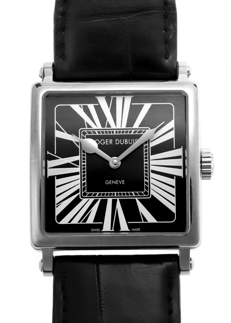 ロジェデュブイ - ゴールデンスクエア | ROGER DUBUIS | G37-14-20-00/0ER-00/B | WG 黒文字盤 自動巻き レザー | 中古 |