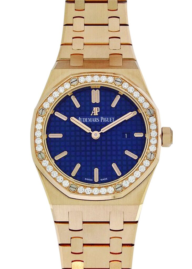 オーデマピゲ - ロイヤルオーク ベゼルダイヤ | AUDEMARS PIGUET | 67651OR.ZZ.1261OR.02 | RG ブルー文字盤 クォーツ ブレスレット | 中古 |
