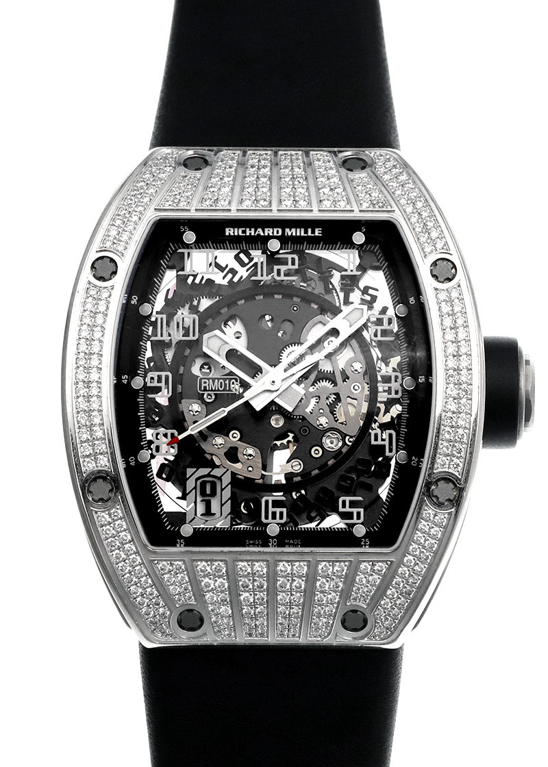 リシャールミル - ダイヤモンドベゼル | RICHARD MILLE | RM010 | WG スケルトン 自動巻き レザー | 委託品 | 中古 |
