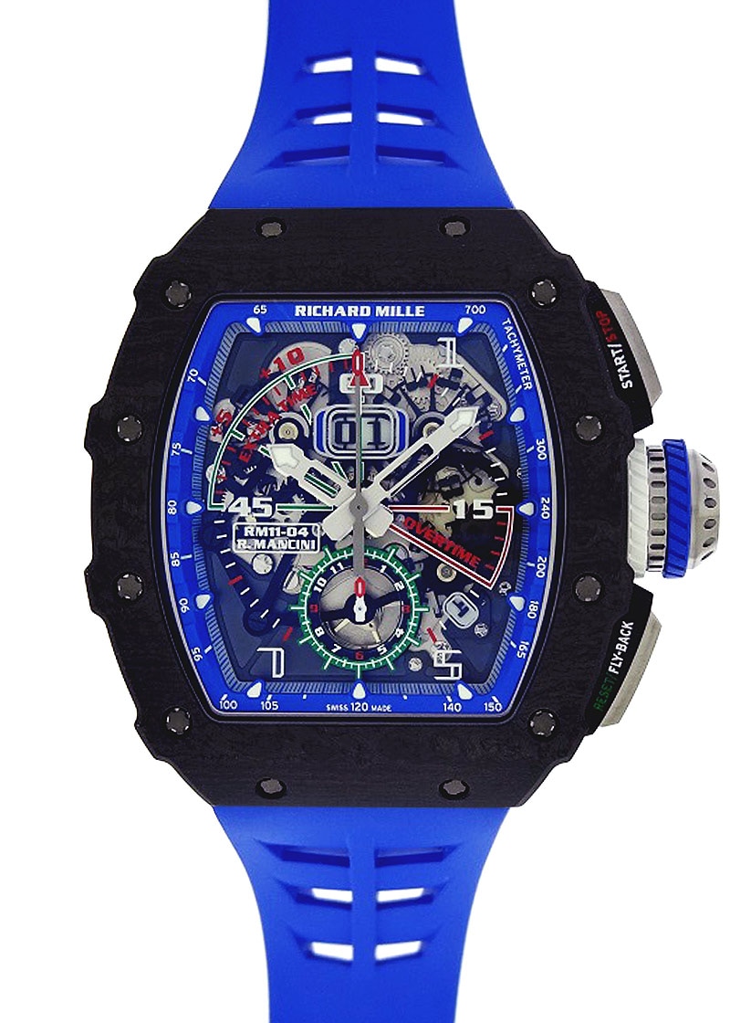 リシャールミル - オートマティック フライバック クロノグラフ ロベルト・マンチーニ | Richard Mille | RM 11-04 | カーボンTPT スケルトン文字盤 自動巻き ラバー | 委託品 | 未使用品 |