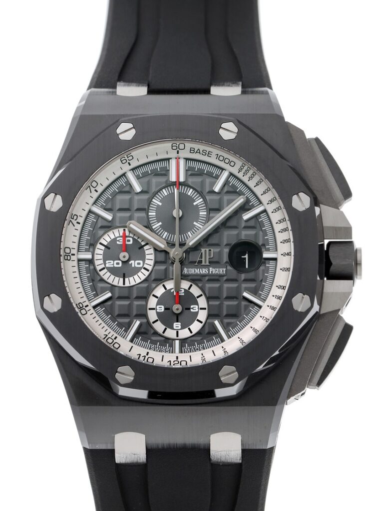 オーデマピゲ - ロイヤルオーク オフショア クロノグラフ セラミック | AUDEMARS PIGUET | 26405CE.OO.A002CA.01 | グレー文字盤 自動巻き ラバー | 中古 |