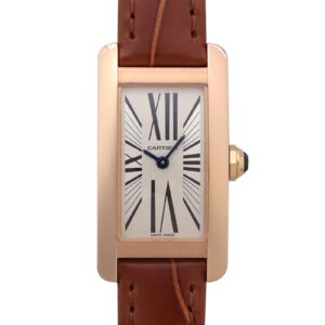 カルティエ - タンク アメリカン | CARTIER | W2607056 | SM PG シルバー文字盤 クォーツ レザー | 中古 |