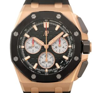 コピーオーデマピゲ - ロイヤルオークオフショア クロノグラフ | AUDEMARS PIGUET | 26420RO.OO.A002CA.01 | PG＆CE 黒文字盤 自動巻き ラバー | 未使用品 |
