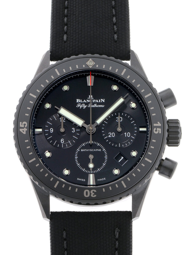 ブランパン - フィフティ ファゾムス バチスカーフ フライバック クロノグラフ | BLANCPAIN | 5200-0130-B52A | CE 黒文字盤 自動巻き ナイロン |