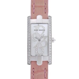 ハリーウィンストン - アヴェニューC ミニ 12・3・6・9ダイヤモンド | HARRY WINSTON | AVCQHM16WW041 | WG シルバー文字盤 クォーツ レザー | 中古 |