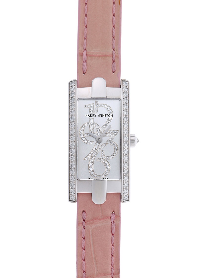 ハリーウィンストン - アヴェニューC ミニ 12・3・6・9ダイヤモンド | HARRY WINSTON | AVCQHM16WW041 | WG シルバー文字盤 クォーツ レザー | 中古 |