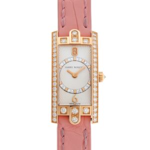 ハリーウィンストン - アヴェニューC ミニ アールデコ | HARRY WINSTON | AVCQHM16RR037 | RG シルバー文字盤 クォーツ レザー | 中古 |