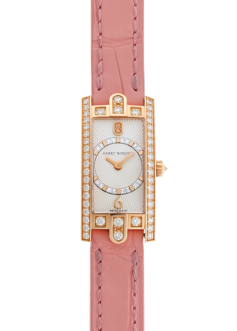 ハリーウィンストン - アヴェニューC ミニ アールデコ | HARRY WINSTON | AVCQHM16RR037 | RG シルバー文字盤 クォーツ レザー | 中古 |