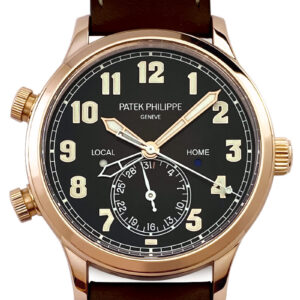 パテックフィリップ - カラトラバ パイロット トラベルタイム | PATEK PHILIPPE | 5524R-001 | RG ブラウン文字盤 自動巻き レザー | 中古