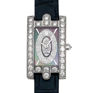 ハリーウィンストン - アヴェニュー エリプティック | HARRY WINSTON | AVEQHM21WW242 | WG ブラックシェル文字盤 クォーツ レザー | 委託品 | 中古