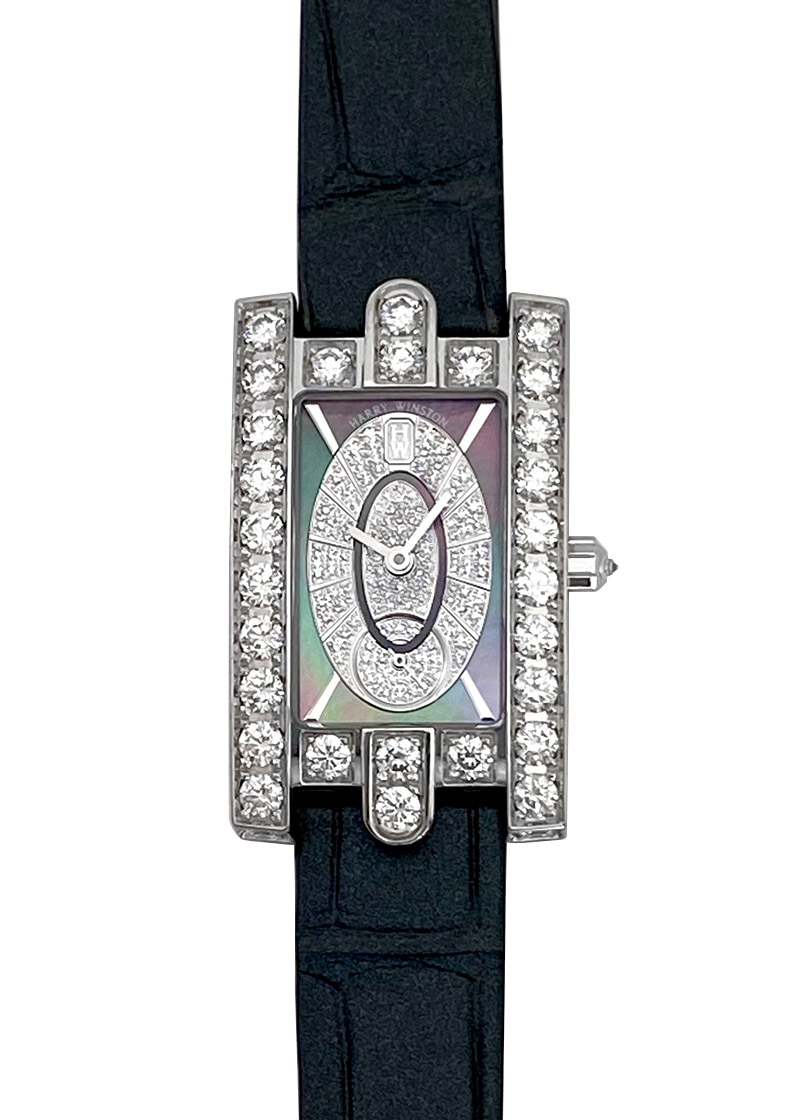 ハリーウィンストン - アヴェニュー エリプティック | HARRY WINSTON | AVEQHM21WW242 | WG ブラックシェル文字盤 クォーツ レザー | 委託品 | 中古