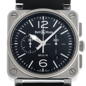 ベル&ロス - BR03 クロノグラフ | BELL & ROSS | BR0394-BL-SI/SCA | SS 黒文字盤 自動巻き レザー | 未使用品