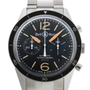 ベル&ロス - スポーツ ヘリテージ クロノグラフ | BELL & ROSS | BRV126-ST-HER/SST | SS 黒文字盤 自動巻き ブレスレット | 未使用品