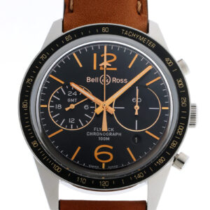ベル&ロス - スポーツ ヘリテージ クロノグラフ | BELL & ROSS | BRV126-FLY-GMT/SCA | SS 黒文字盤 自動巻き レザー | 未使用品