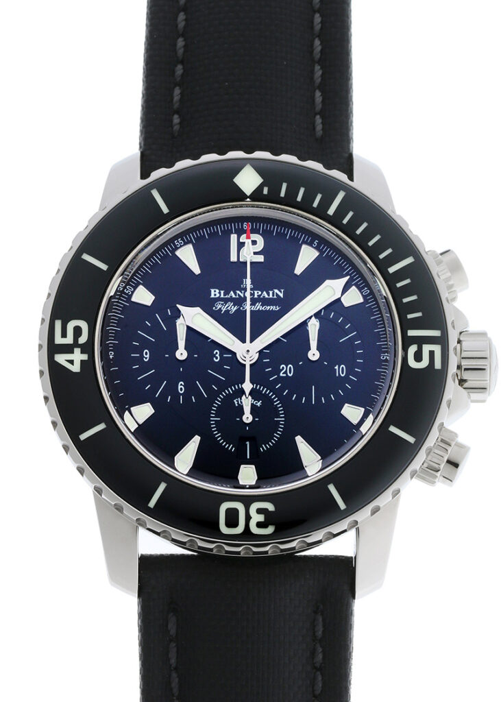ブランパン - フィフティ ファゾムス フライバック クロノグラフ | BLANCPAIN | 5085F-1130-52B | SS 黒文字盤 自動巻き ラバーファブリック | 未使用品