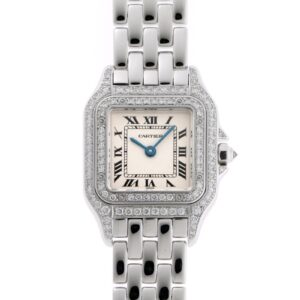 カルティエ - パンテール SM ベゼルダイヤ | CARTIER | WF3118F3 | WG シルバー文字盤 クォーツ ブレスレット | 中古