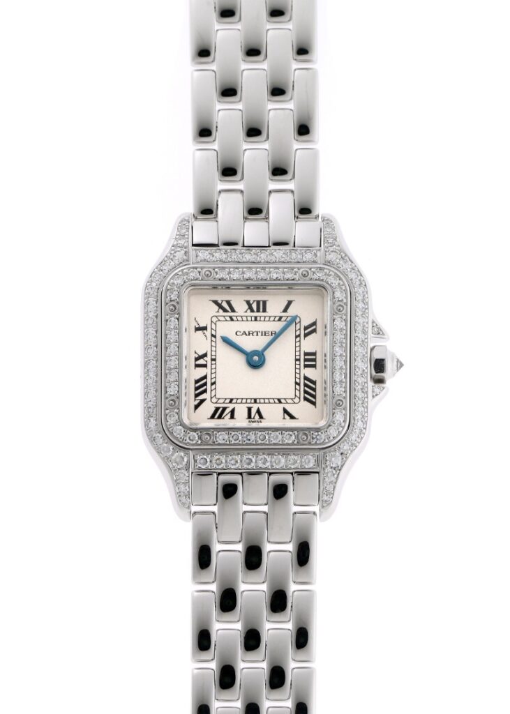 カルティエ - パンテール SM ベゼルダイヤ | CARTIER | WF3118F3 | WG シルバー文字盤 クォーツ ブレスレット | 中古
