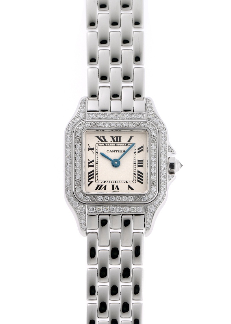 カルティエ - パンテール SM ベゼルダイヤ | CARTIER | WF3118F3 | WG シルバー文字盤 クォーツ ブレスレット | 中古