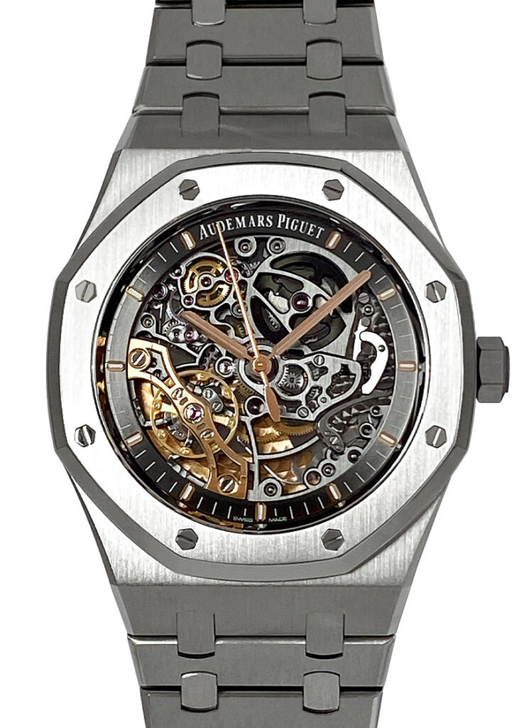 オーデマピゲ - ロイヤルオーク ダブル バランスホイール オープンワーク | AUDEMARS PIGUET | 15407ST.OO.1220ST.01 | SS スケルトン文字盤 自動巻き ブレスレット | 中古
