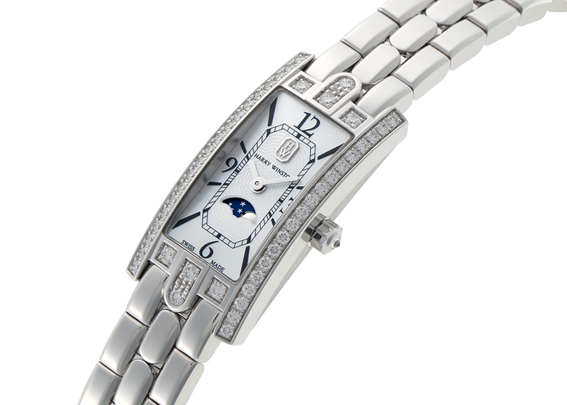 ハリーウィンストン - アヴェニューC ミニ ムーンフェイズ | HARRY WINSTON | AVCQMP16WW002 | WG ホワイトシェル文字盤 クォーツ ブレスレット | 委託品