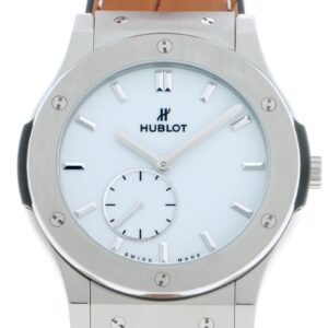 ウブロ - クラシックフュージョン クラシコ ウルトラシン | HUBLOT | 515.NX.2210.LR | TI 白文字盤 手巻き ラバーアリゲーター | 未使用品